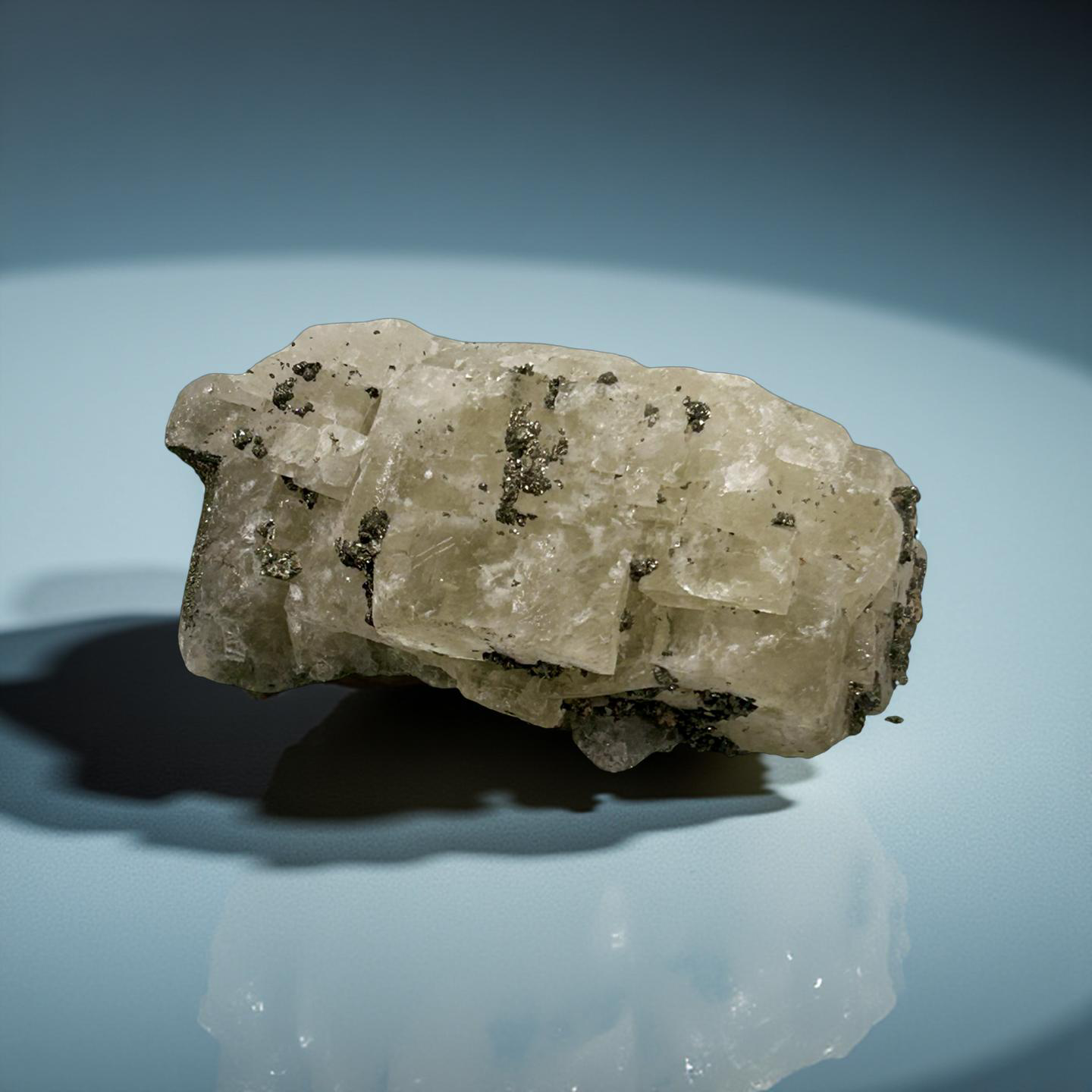 White Fluorite with Pyrite