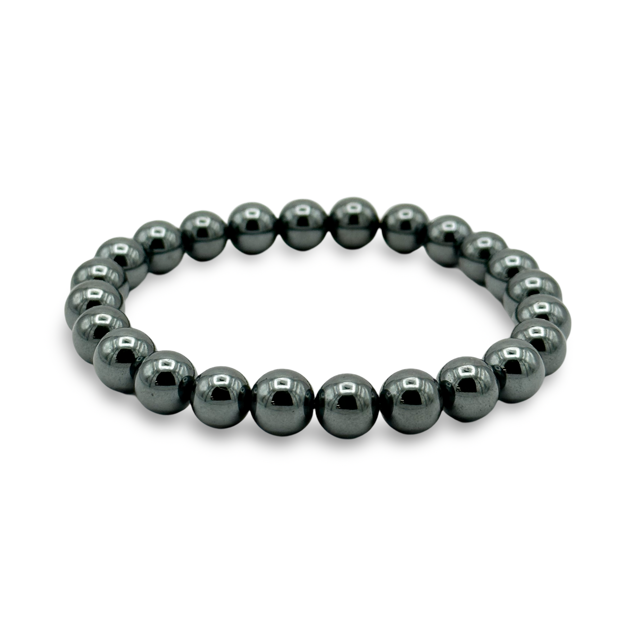 Wholesale Hematite Bracelets, 8mm Hematite Beaded Bracelet, Stretch Nylon