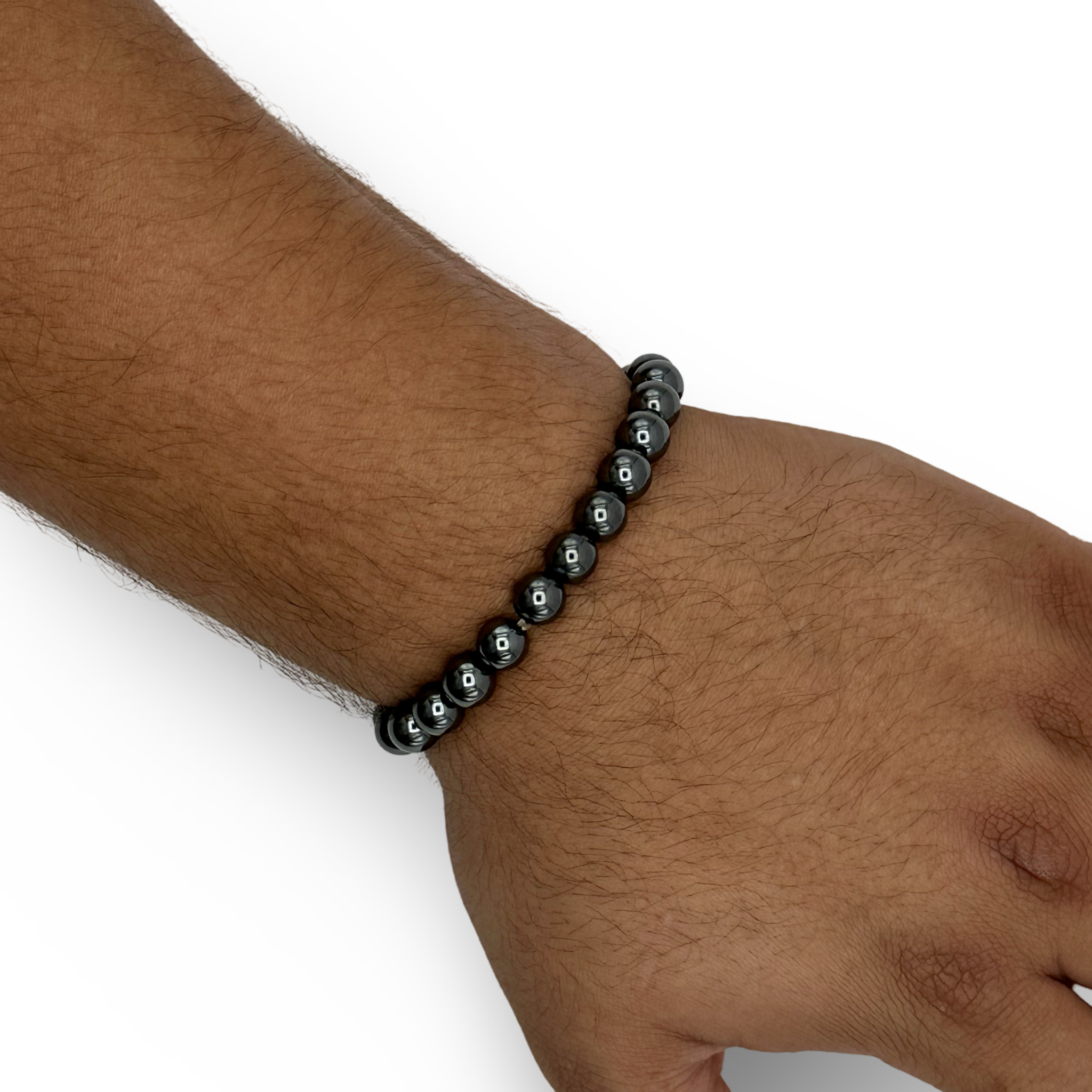 Wholesale Hematite Bracelets, 8mm Hematite Beaded Bracelet, Stretch Nylon