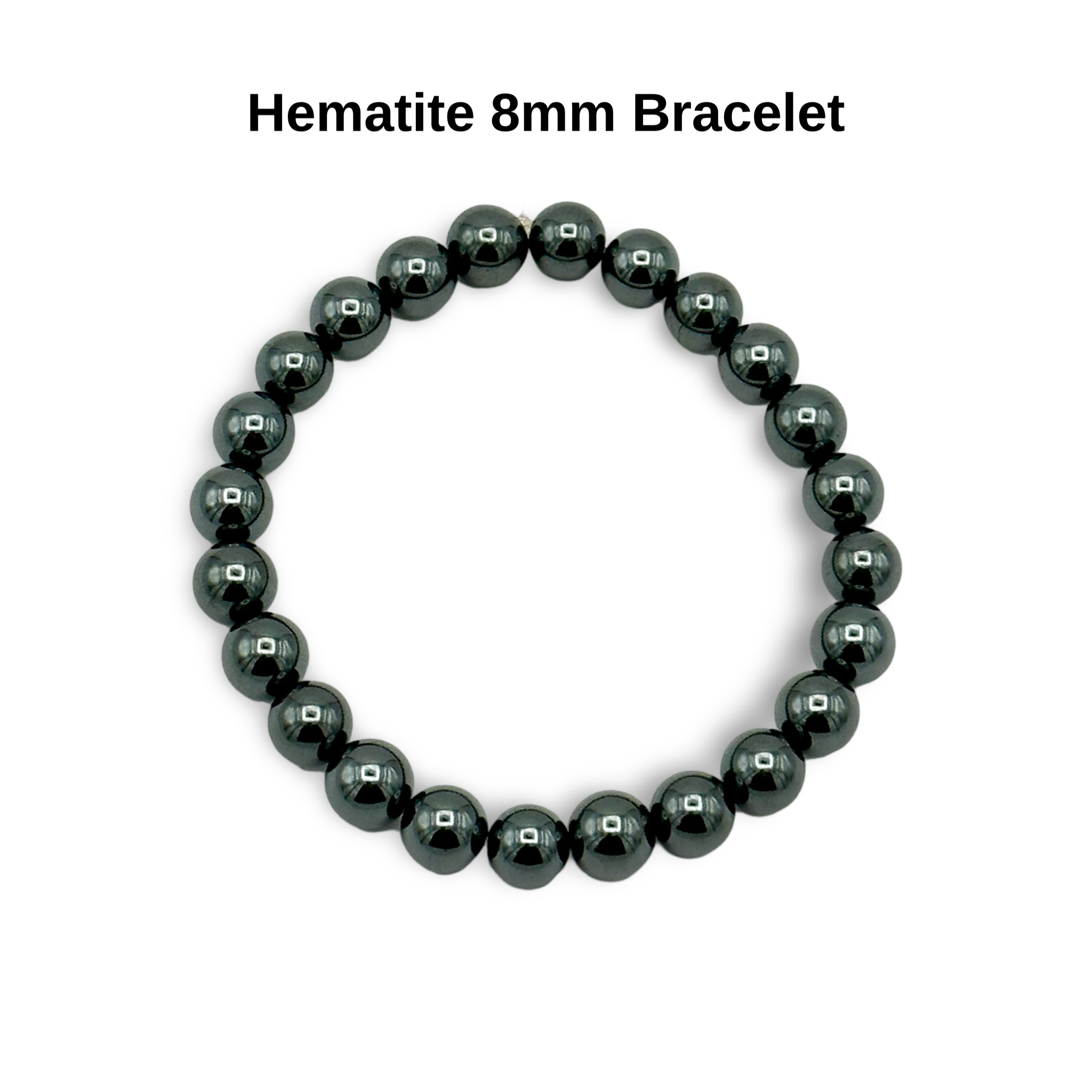 Wholesale Hematite Bracelets, 8mm Hematite Beaded Bracelet, Stretch Nylon